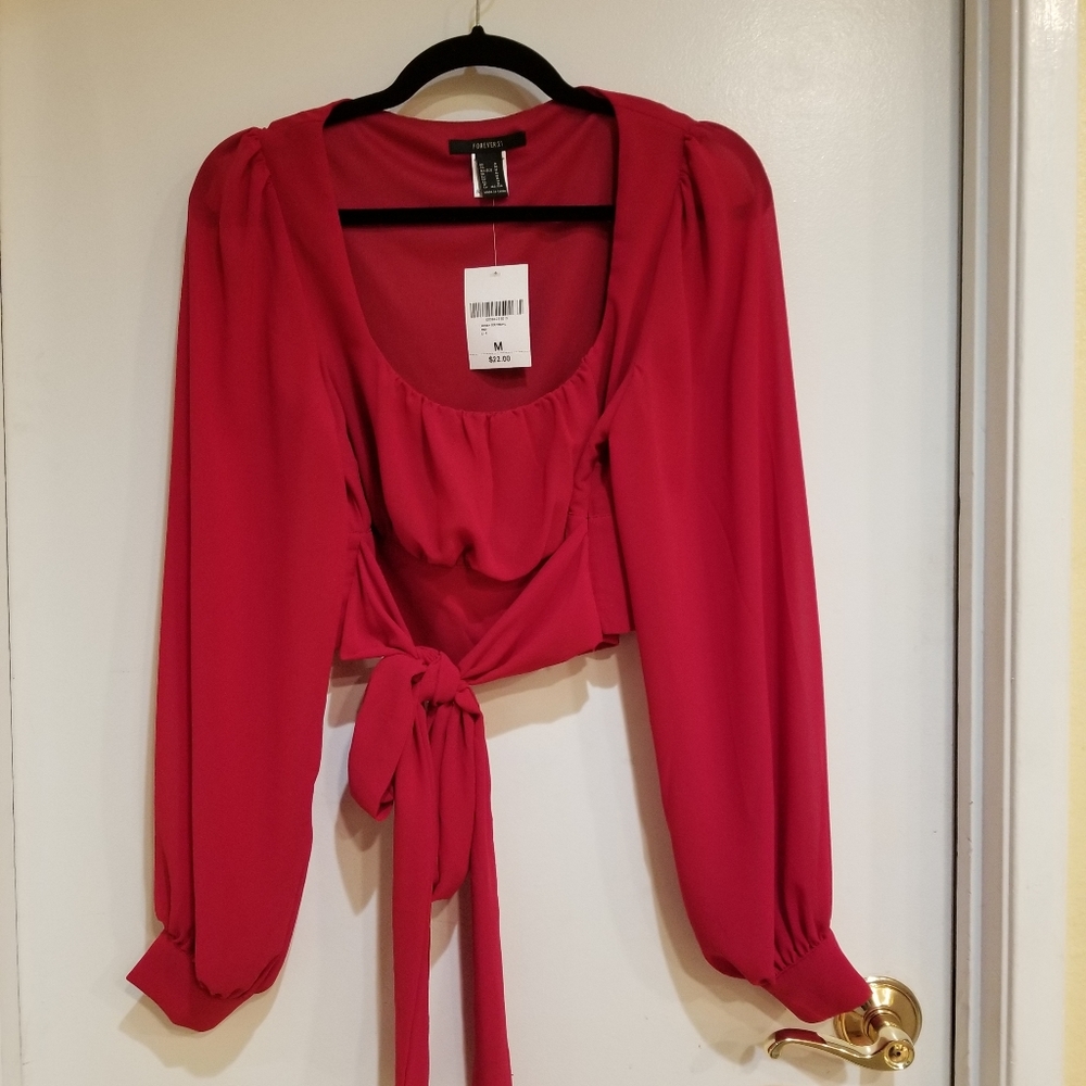 Red crop top
